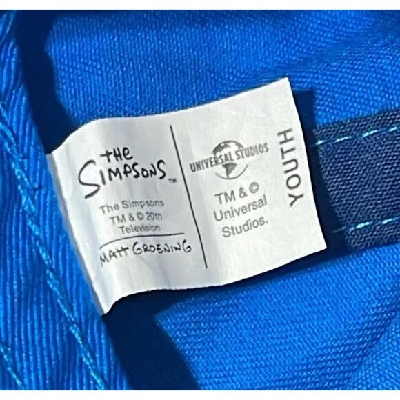 THE SIMPSONS Universal Studios BART Simpson Hat Cap Kids size Youth Blue/yellow - Picture 7 of 8